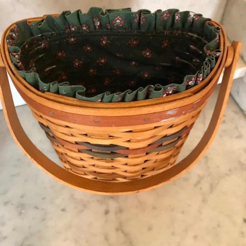 LONGABERGER Shades of Autumn Harvest Basket, Liner & Protector